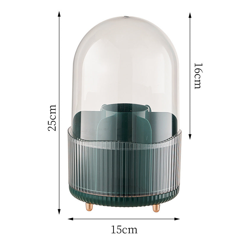 Rotating Cosmetics Storage Bucket Compartment With Lid