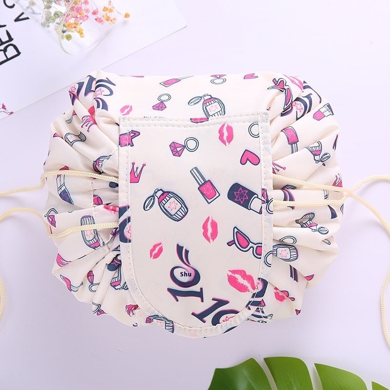 Thickened Lazy Drawstring Travel Cosmetics Storage Bag