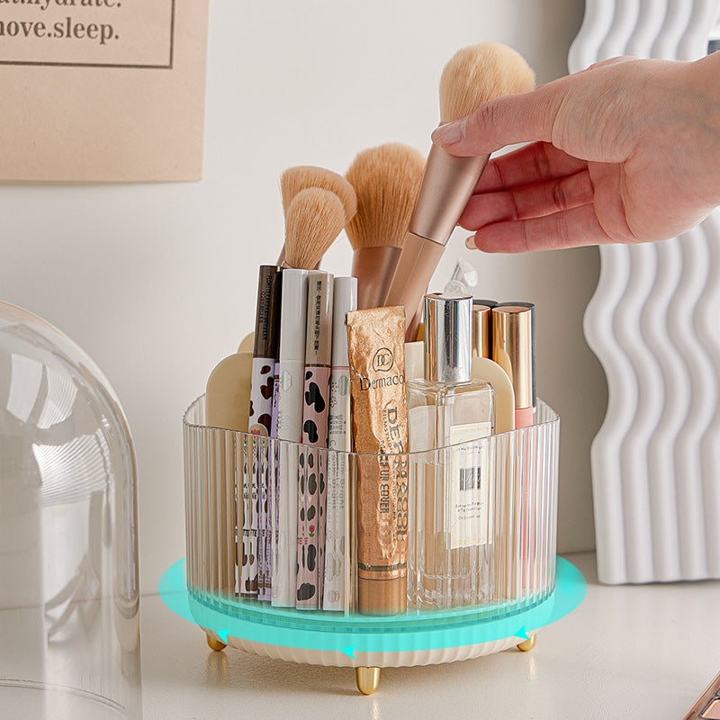 Rotating Cosmetics Storage Bucket Compartment With Lid