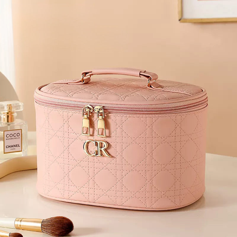 Large Capacity Partition Storage Cosmetics Covered Waterproof Cosmetic Bag