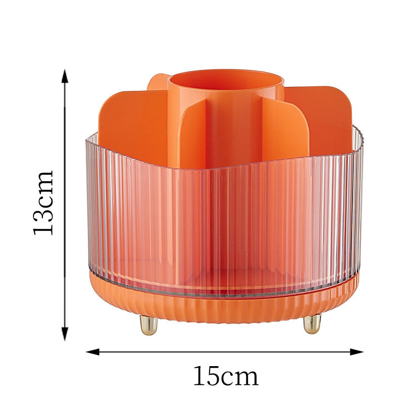 Rotating Cosmetics Storage Bucket Compartment With Lid