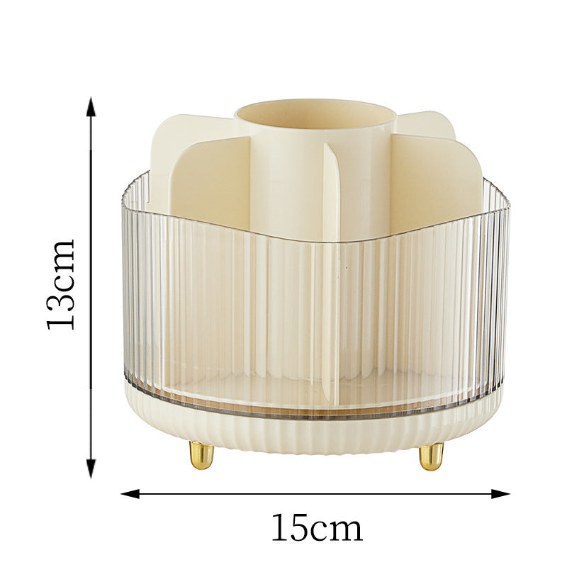 Rotating Cosmetics Storage Bucket Compartment With Lid