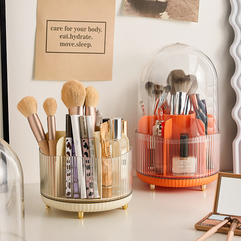 Rotating Cosmetics Storage Bucket Compartment With Lid